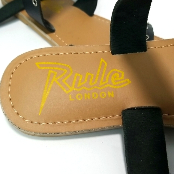 Rule London leather Studded Flat Sandals in Black Size 6 - Picture 4 of 7